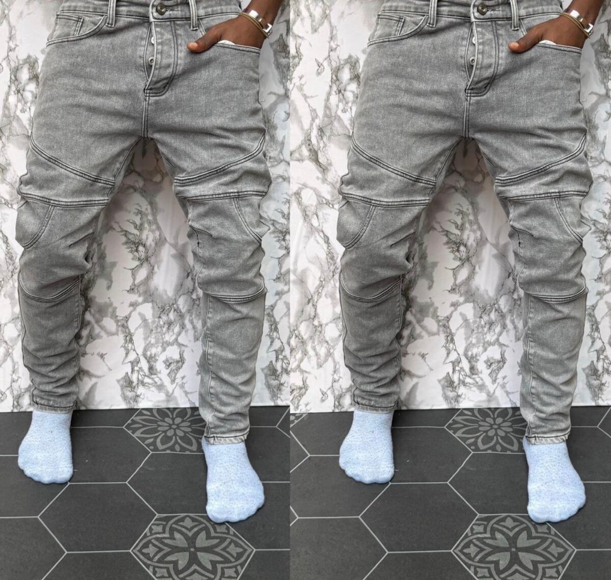 Jean cargo slim tendance