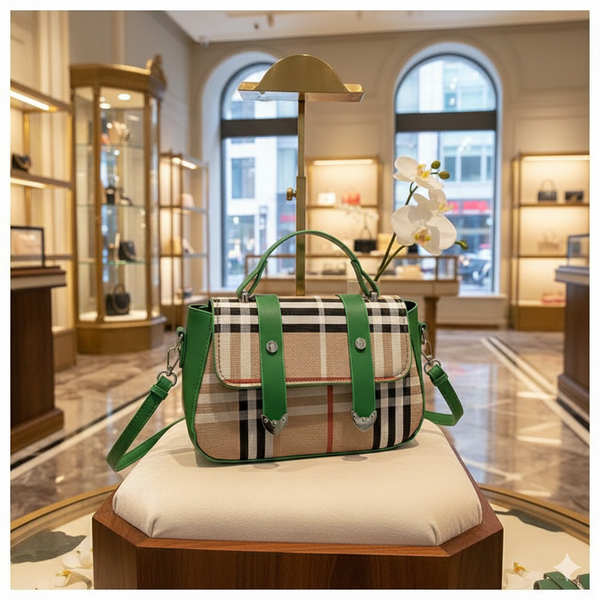 Sac à main Burberry plaid vert