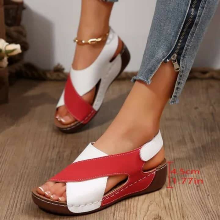 Sandales compensées colorées