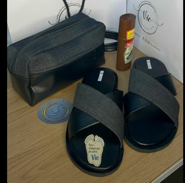 Sandales croisées + sac homme