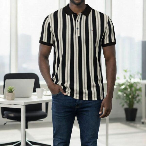 Polo rayé élégant pour hommes