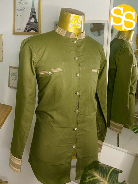 Chemise à col Mao élégante