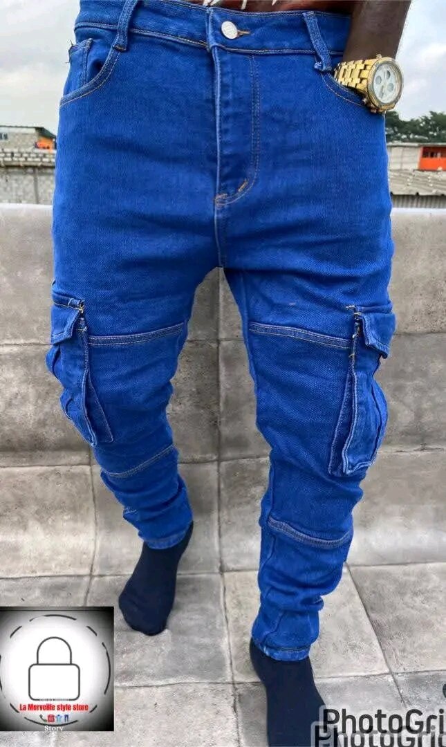 Jeans cargo homme décontracté