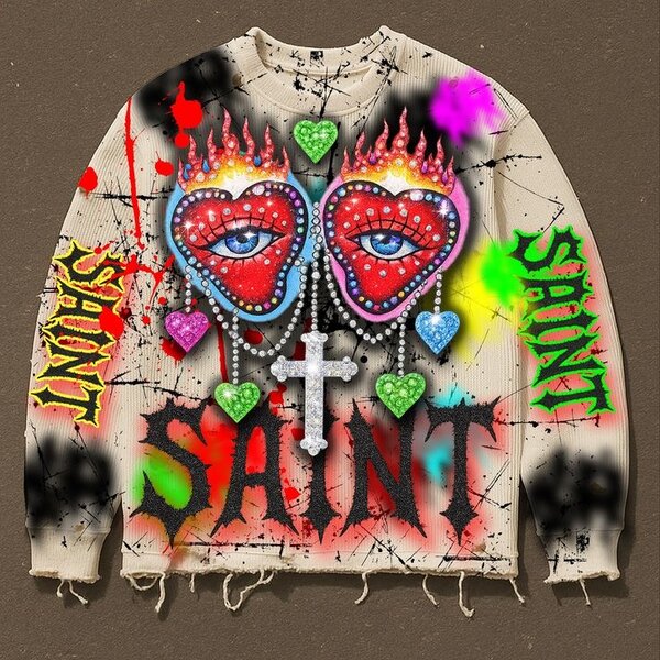 Sweat à motifs artistiques