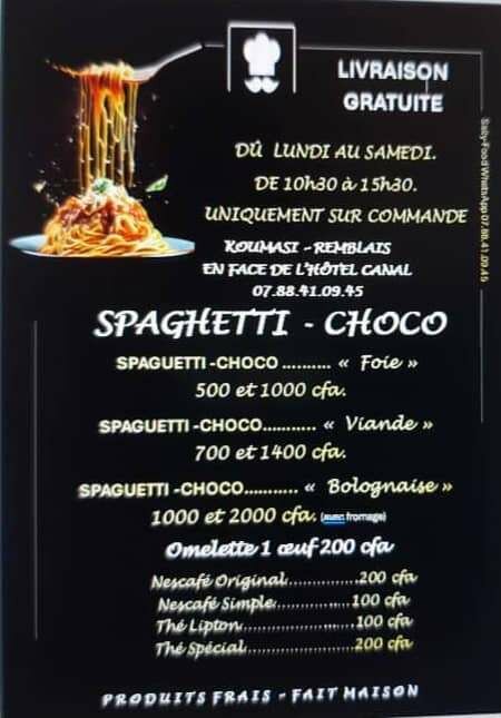 Spaghetti choco au foie