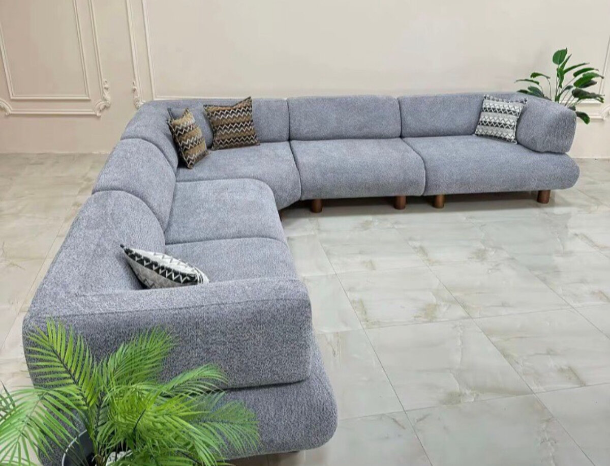 Canapé d'angle modulable gris