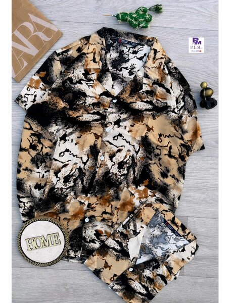 Chemise à motifs tropicales