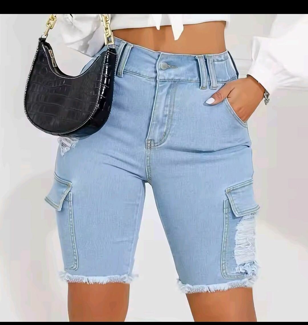 Short en jean cargo tendance