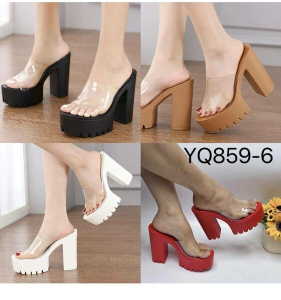 Sandales à talon transparent