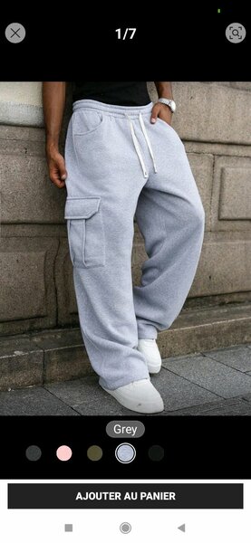 Pantalon Cargo Gris Homme