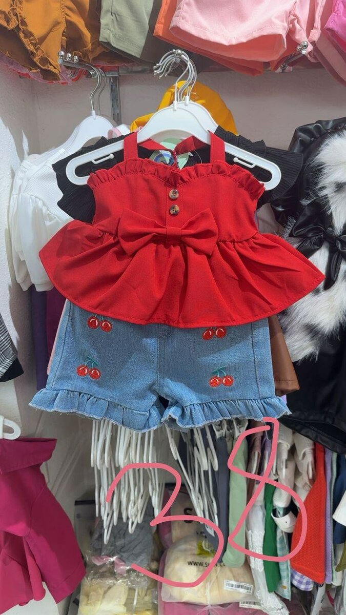 Ensemble Fille Été Rouge