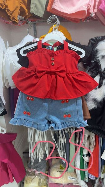 Ensemble Fille Été Rouge