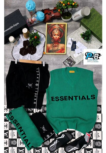 Pull sans manches vert unisexe