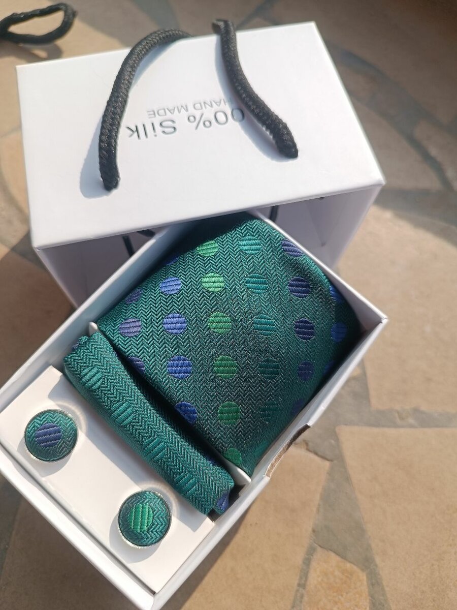 Silk Tie Set with Cufflinks