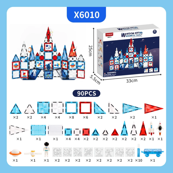 Jeu de construction magnétique 90 pièces