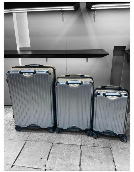 Set de valises rigides argentées