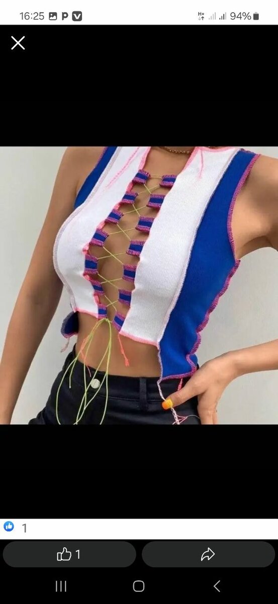 Haut court à lacets pour femmes