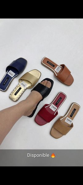 Mules colorées en cuir