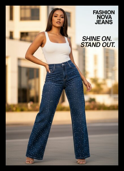 Jean évasé brillant femme