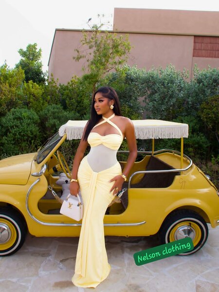 Robe de soirée élégante jaune