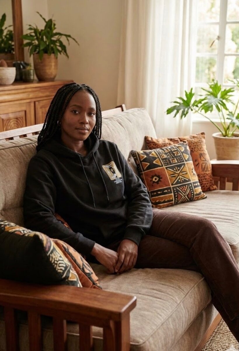 Sweat à capuche imprimé noir