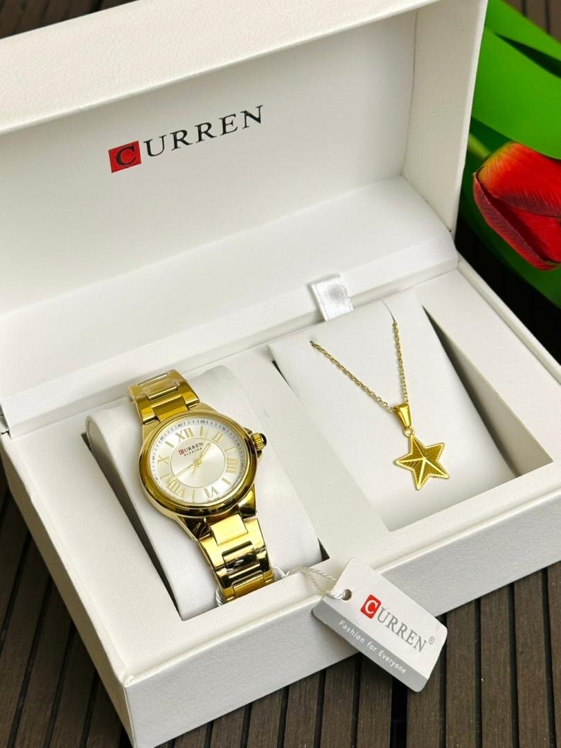 Montre CURREN avec collier en or
