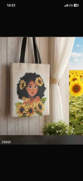 Sac en toile imprimé tournesol