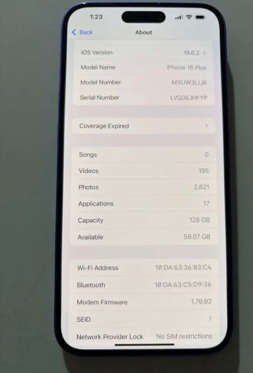 iPhone 16 Bleu Débloqué 128GB