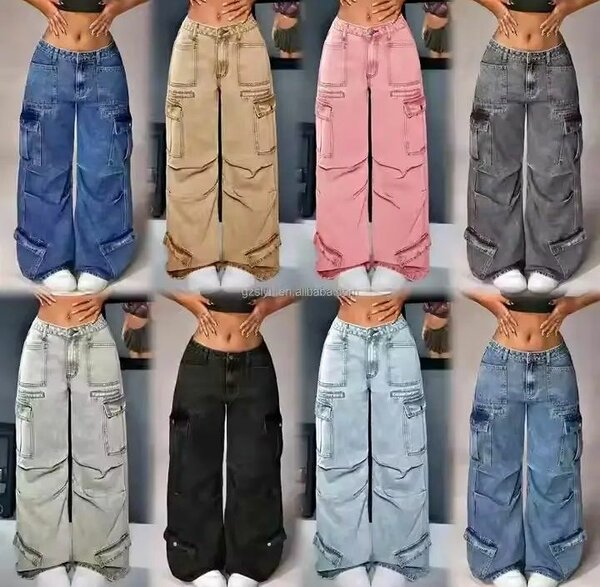 Pantalons cargo taille haute