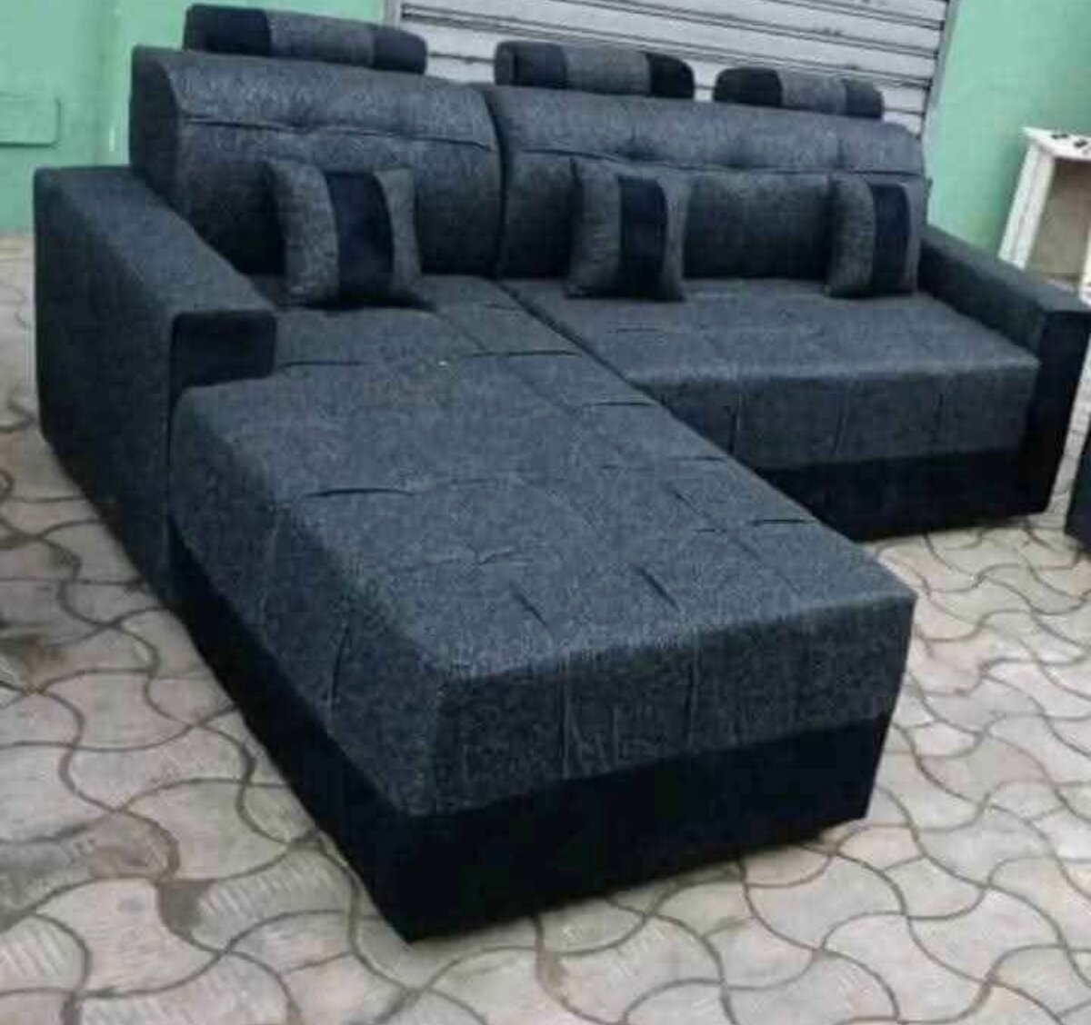 Canapé d'angle moderne gris