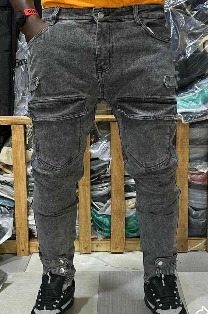 Jean cargo gris style urbain