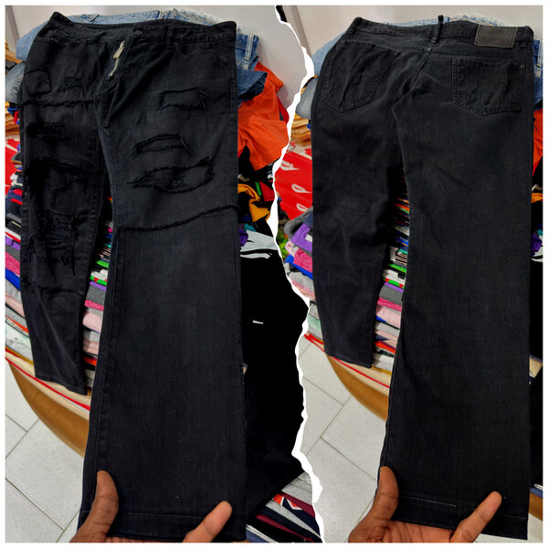 Jeans noirs déchirés homme