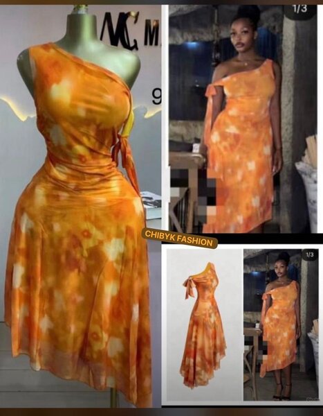 Robe d'été asymétrique orange