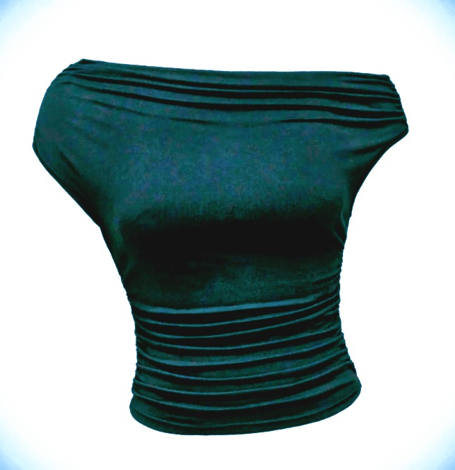 Top bustier plissé bleu nuit