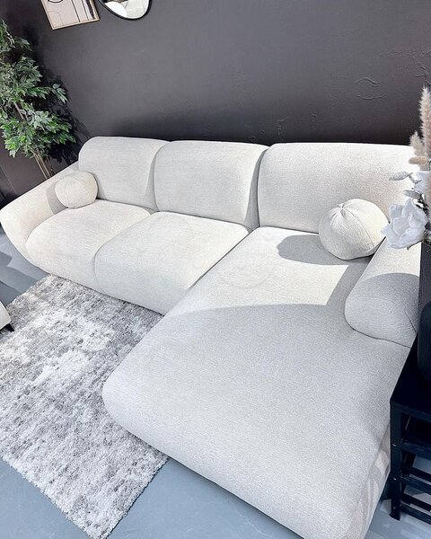 Canapé d'angle convertible en tissu