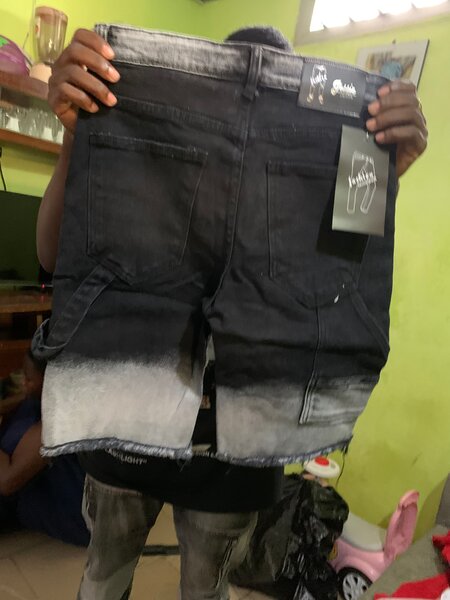 Short en jean délavé homme