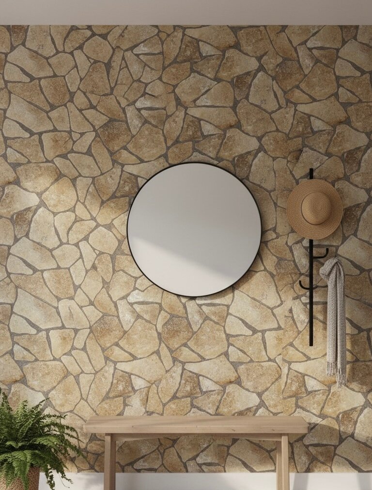 Papier peint effet pierre naturelle