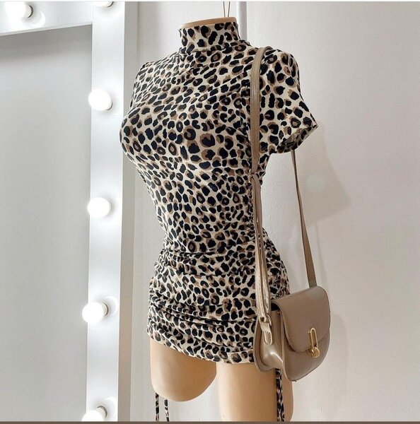 Robe moulante léopard élégante