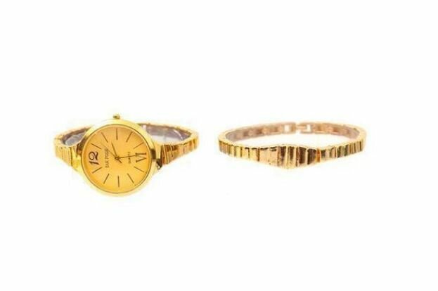 Montre Dorée en Acier Inoxydable