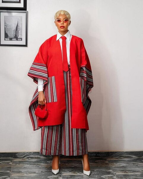 Ensemble moderne kimono rayé