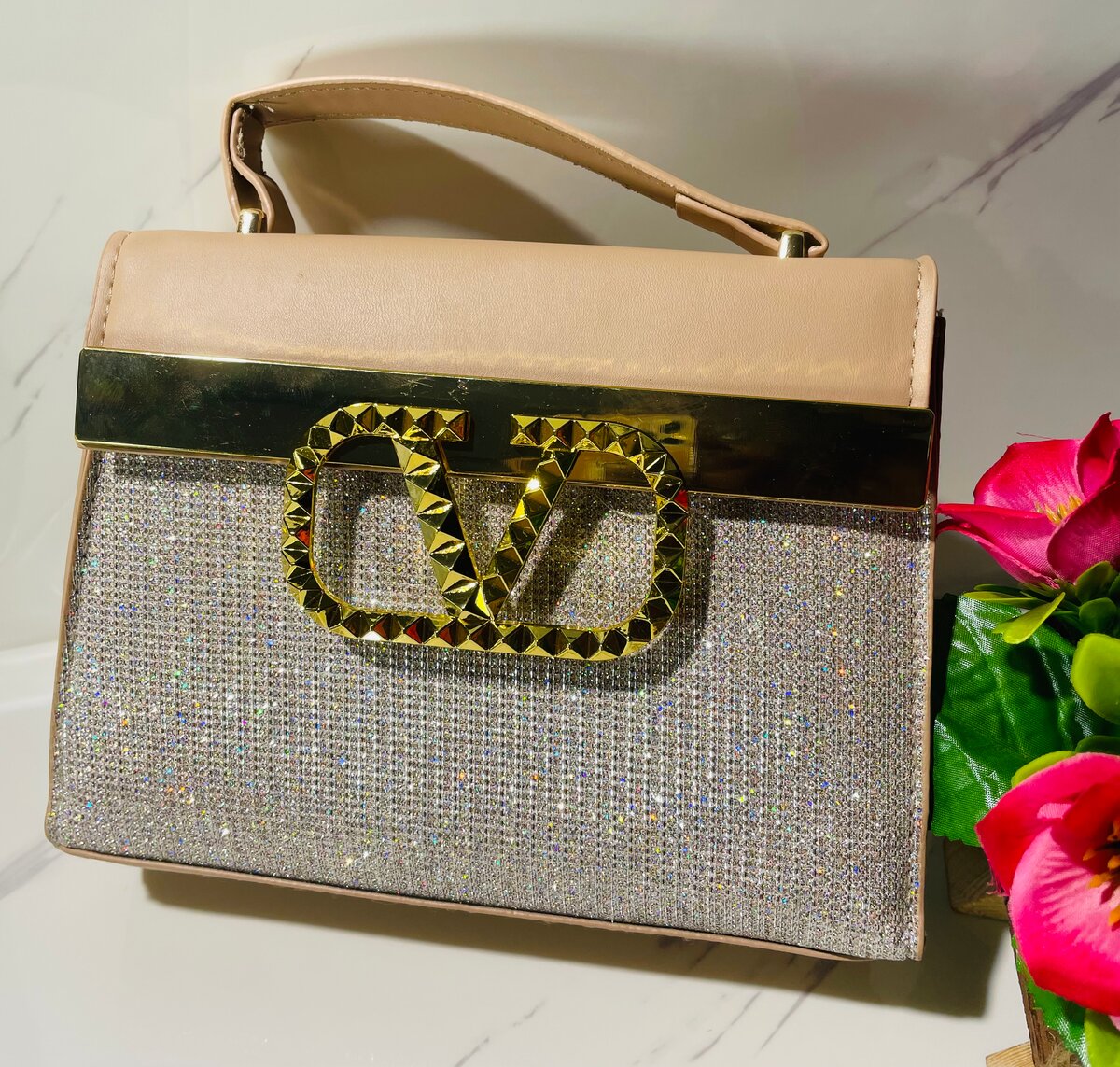 Sac à main chic strass