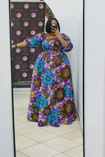 Tissu africain wax luxueux pour robe