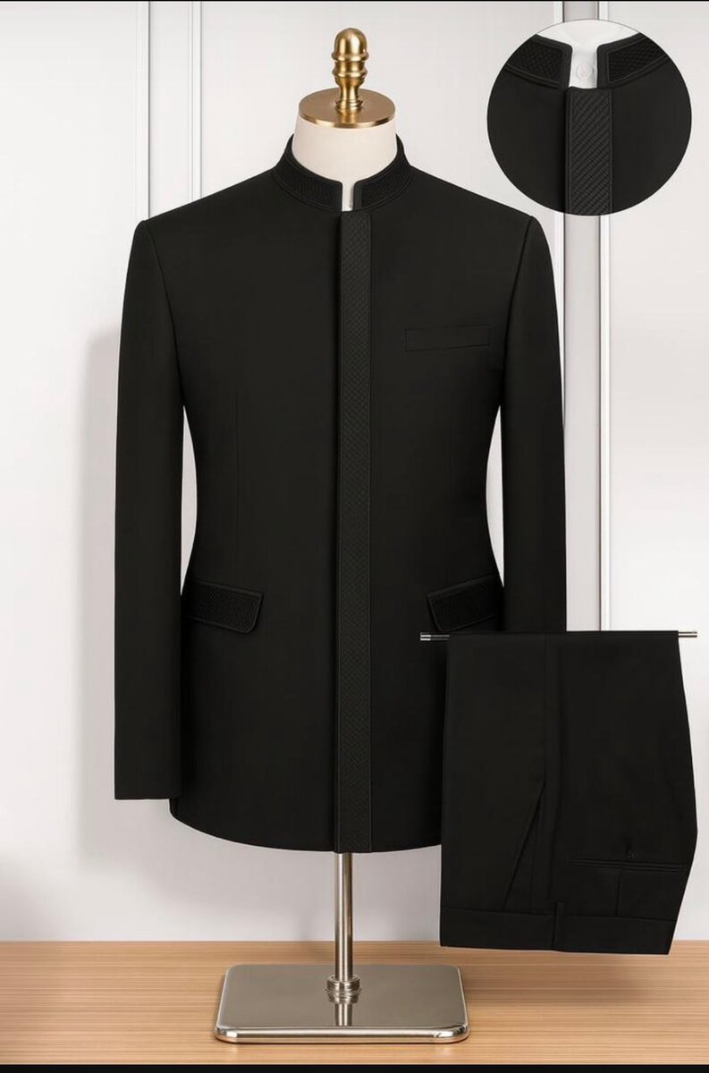 Costume homme col Mao élégant