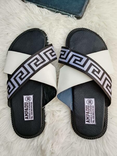 Mules homme AMPADU noires et blanches