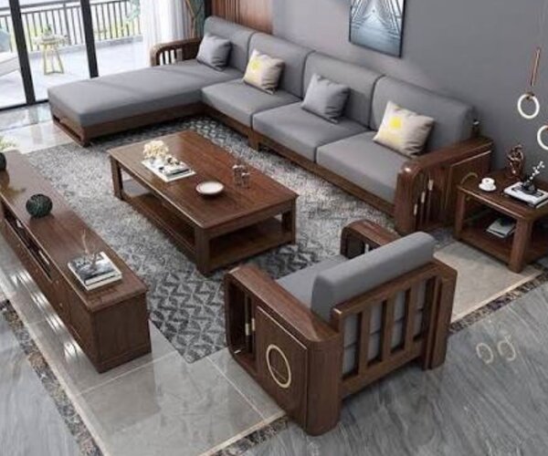 Canapé d'angle moderne en bois