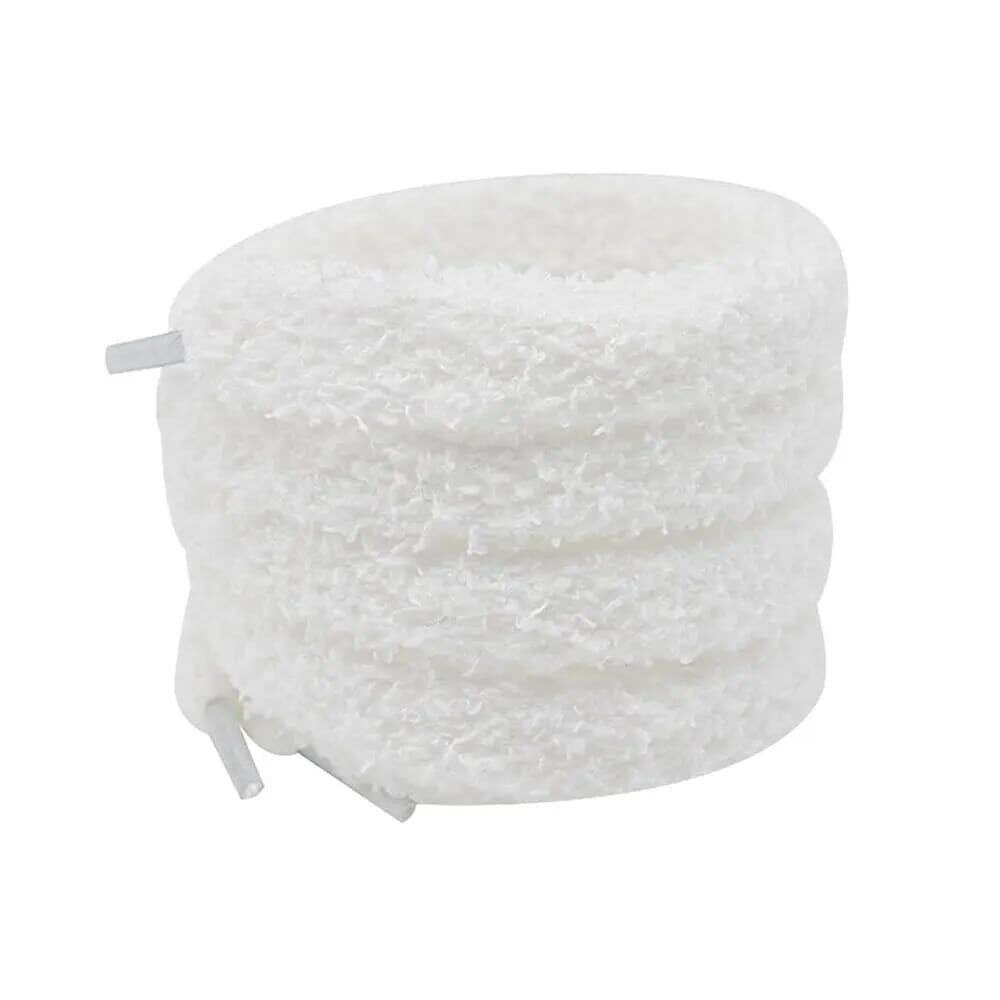 Lacets fluffy blanc