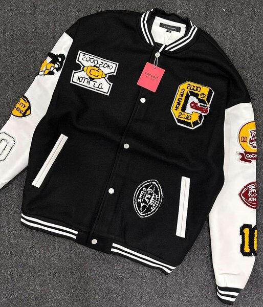 Blouson college patchwork