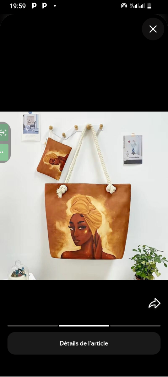 Sac cabas imprimé artistique