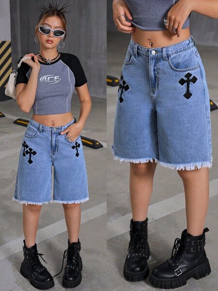 Shorts en jean taille haute