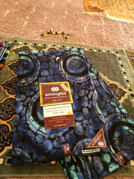 Tissu Wax Anningtex Bleu